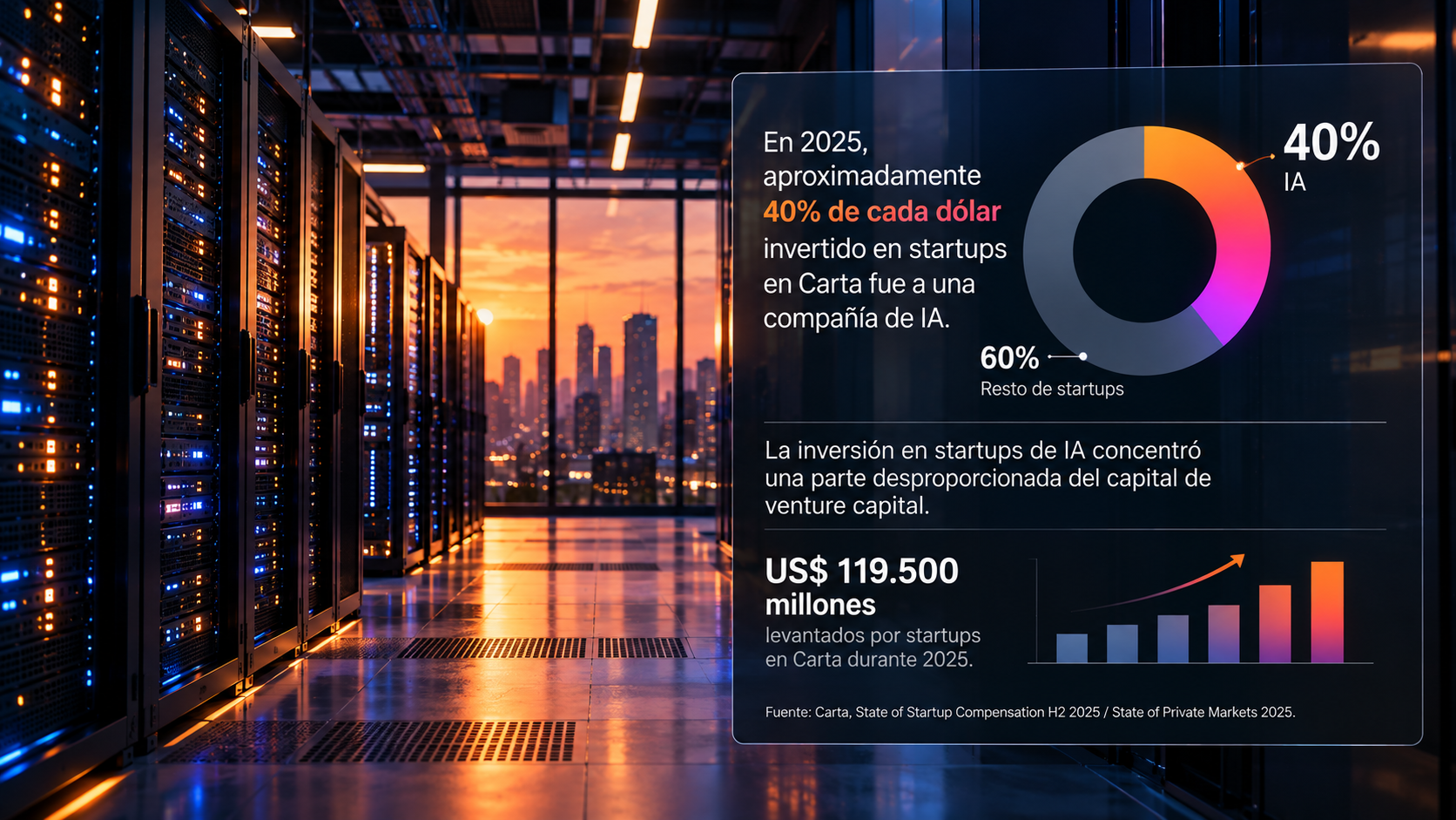 Gráfico sobre la inversión en startups de inteligencia artificial